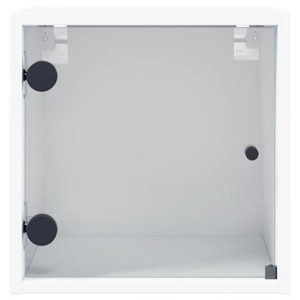 Nachtkastje met glazen deur 35x37x35 cm wit 6