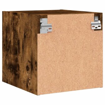 Nachtkastje met glazen deur 35x37x35 cm gerookt eikenkleurig 8