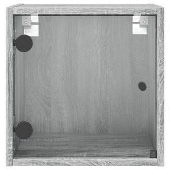 Nachtkastje met glazen deur 35x37x35 cm grijs sonoma eikenkleur 6