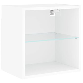 Nachtkastje met LED&amp;apos;s wandgemonteerd wit 6