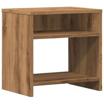 Nachtkastje 40x30x40 cm bewerkt hout artisanaal eikenkleurig 2