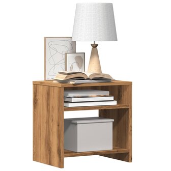 Nachtkastje 40x30x40 cm bewerkt hout artisanaal eikenkleurig 4