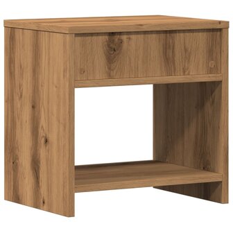Nachtkastje 40x30x40 cm bewerkt hout artisanaal eikenkleurig 7