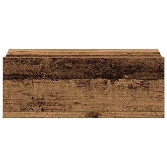 Nachtkastje zwevend 40x32x15 cm bewerkt hout oud houtkleurig 6