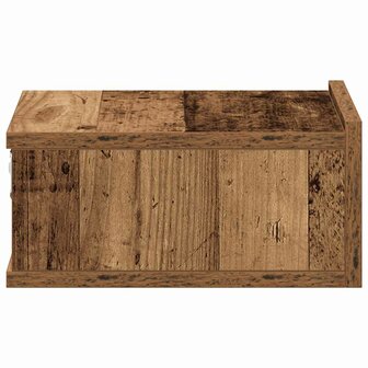 Nachtkastje zwevend 40x32x15 cm bewerkt hout oud houtkleurig 7