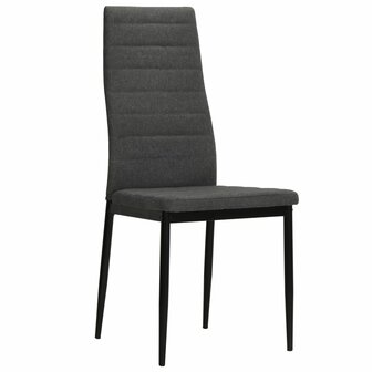 Eetkamerstoelen 2 st stof donkergrijs 2