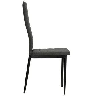 Eetkamerstoelen 2 st stof donkergrijs 4