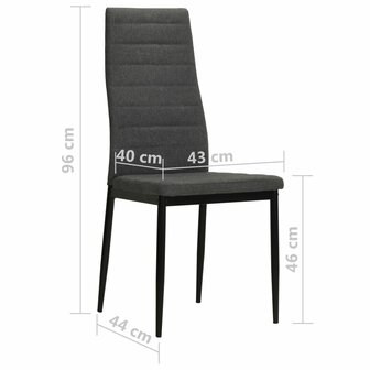 Eetkamerstoelen 2 st stof donkergrijs 8