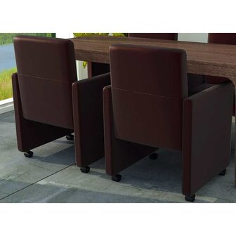 Eetkamerstoelen 2 st kunstleer bruin 1