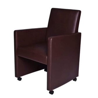 Eetkamerstoelen 2 st kunstleer bruin 2