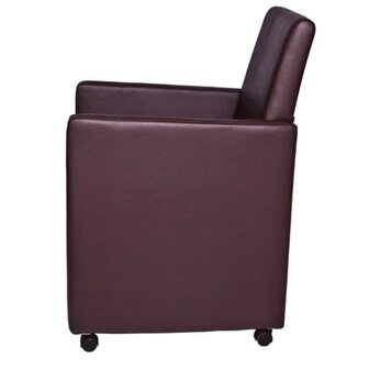 Eetkamerstoelen 2 st kunstleer bruin 4