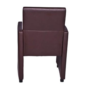 Eetkamerstoelen 2 st kunstleer bruin 5