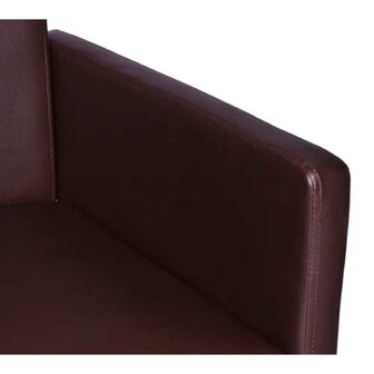 Eetkamerstoelen 2 st kunstleer bruin 7