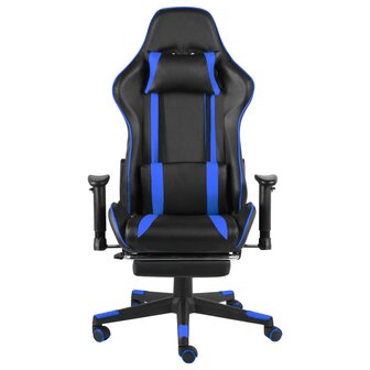 Gamestoel draaibaar met voetensteun PVC blauw 2