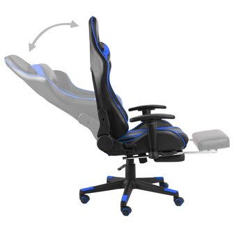 Gamestoel draaibaar met voetensteun PVC blauw 5