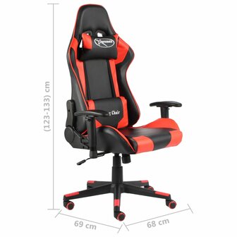 Gamestoel draaibaar PVC rood 8