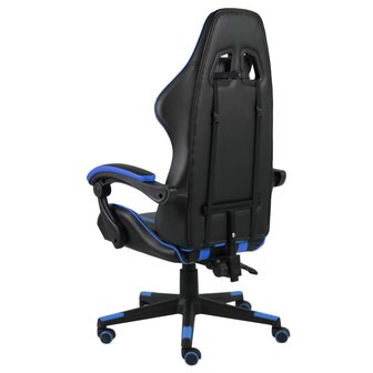 Racestoel kunstleer zwart en blauw 3
