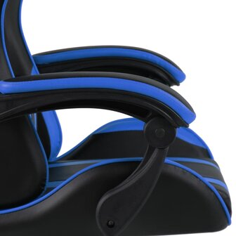 Racestoel kunstleer zwart en blauw 5