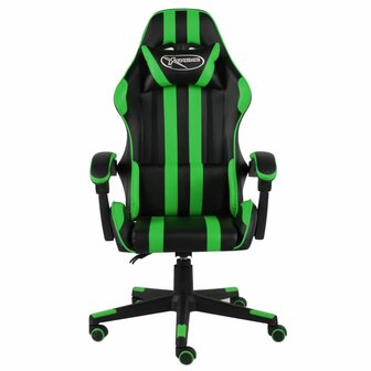 Racestoel kunstleer zwart en groen 2