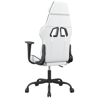 Gamestoel kunstleer wit en zwart 5