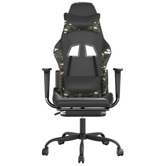 Gamestoel met voetensteun kunstleer zwart en camouflage 3