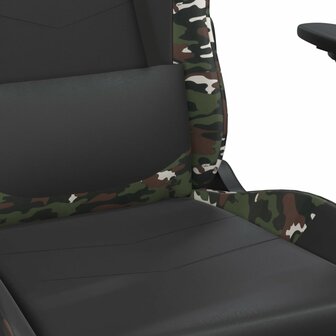 Gamestoel met voetensteun kunstleer zwart en camouflage 9