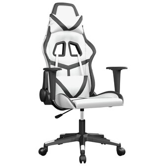 Gamestoel kunstleer wit en zwart 2