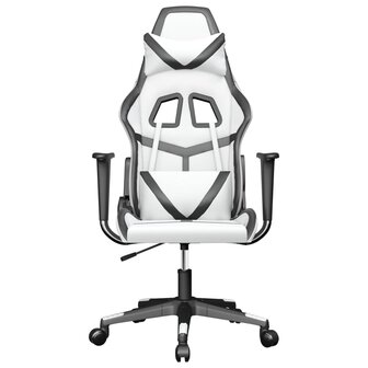 Gamestoel kunstleer wit en zwart 3