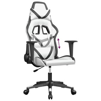 Gamestoel kunstleer wit en zwart 7