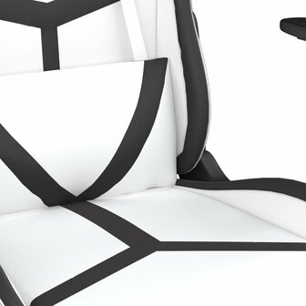 Gamestoel kunstleer wit en zwart 8