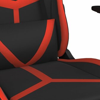 Gamestoel met voetensteun kunstleer zwart en rood 9