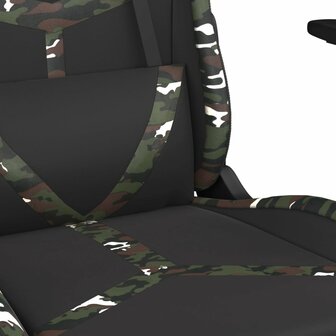 Gamestoel met voetensteun kunstleer zwart en camouflage 9