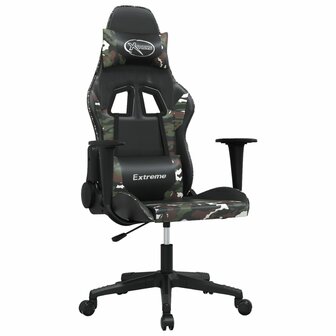 Gamestoel kunstleer zwart en camouflage 2