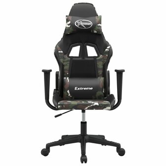 Gamestoel kunstleer zwart en camouflage 3