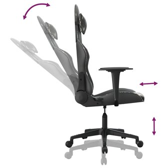 Gamestoel kunstleer zwart en camouflage 6