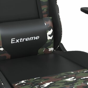 Gamestoel kunstleer zwart en camouflage 8