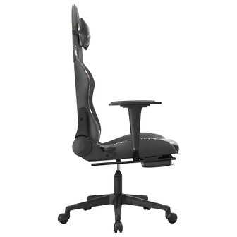 Gamestoel met voetensteun kunstleer zwart en camouflage 4