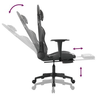 Gamestoel met voetensteun kunstleer zwart en camouflage 7