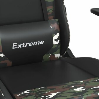 Gamestoel met voetensteun kunstleer zwart en camouflage 9