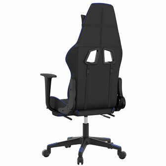 Gamestoel met voetensteun kunstleer zwart en blauw 5
