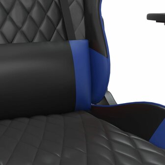 Gamestoel met voetensteun kunstleer zwart en blauw 9