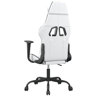 Massage gamestoel kunstleer wit en zwart 5