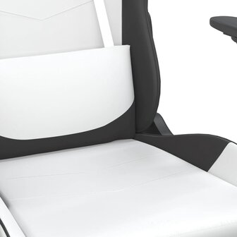 Massage gamestoel kunstleer wit en zwart 8