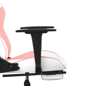 Massage gamestoel met voetensteun kunstleer zwart en roze 9