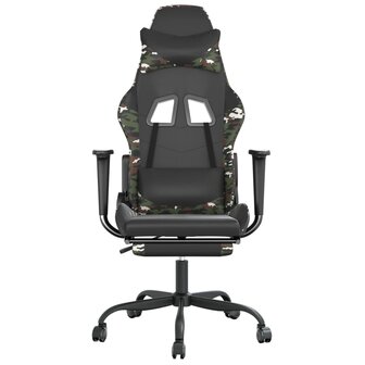 Massage gamestoel met voetensteun kunstleer zwart &amp; camouflage 4
