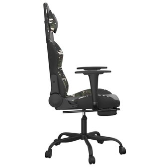 Massage gamestoel met voetensteun kunstleer zwart &amp; camouflage 5
