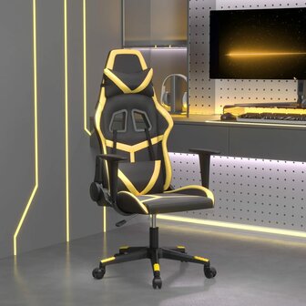 Massage gamestoel kunstleer zwart en goudkleurig 1