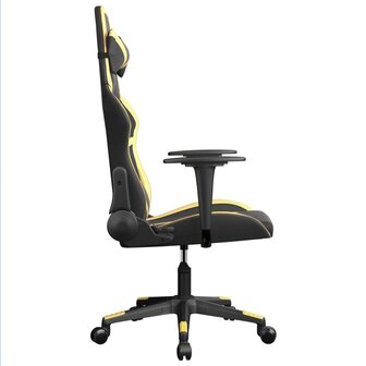 Massage gamestoel kunstleer zwart en goudkleurig 4
