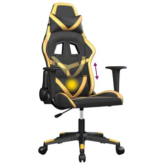 Massage gamestoel kunstleer zwart en goudkleurig 6