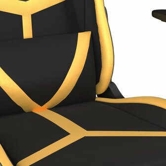 Massage gamestoel kunstleer zwart en goudkleurig 8